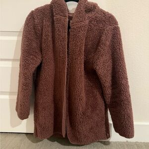 PINK Victoria's Secret Plush fleece purple/brown Jacket
